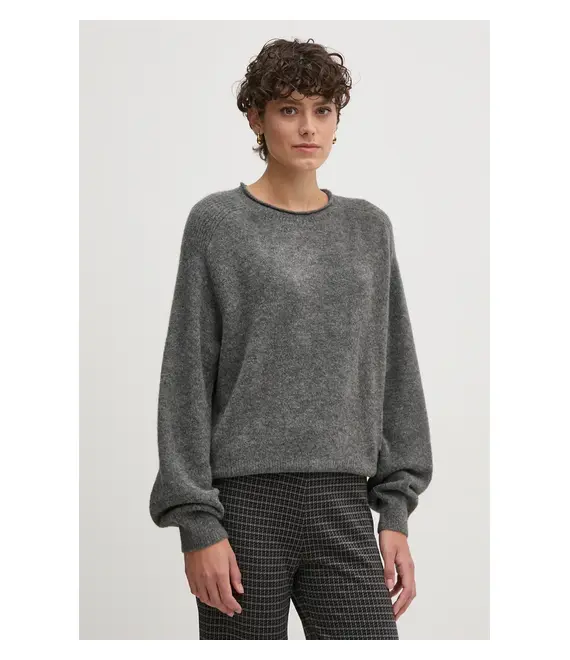 Πουλόβερ με προσθήκη μαλλιού Pepe Jeans IRMA CREW NECK γυναικείο, χρώμα: γκρι, PL702192