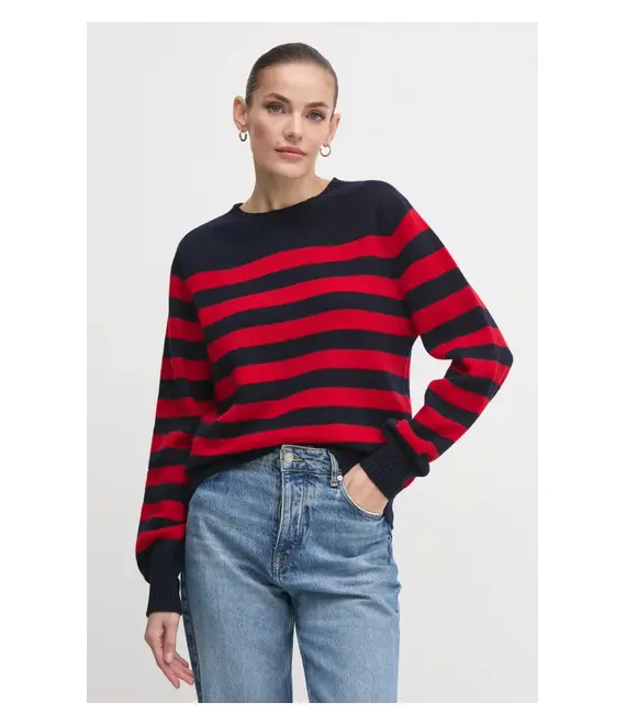 Μάλλινο πουλόβερ Barbour Barbour x Alexa Chung γυναικείο, χρώμα: ναυτικό μπλε, LKN1607