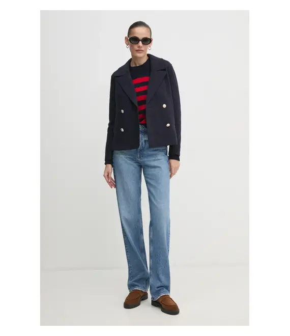Μάλλινο πουλόβερ Barbour Barbour x Alexa Chung γυναικείο, χρώμα: ναυτικό μπλε, LKN1607