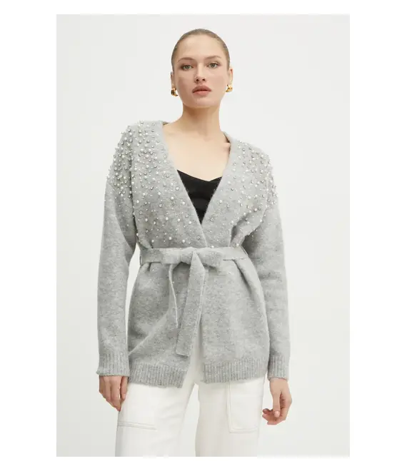 Μάλλινη ζακέτα Marciano Guess SIBILLA χρώμα: γκρι, 4BGR13 5786Z