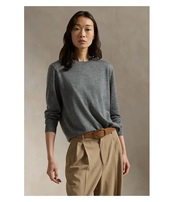 Μάλλινο πουλόβερ Polo Ralph Lauren γυναικείο, χρώμα: γκρι, 211956230