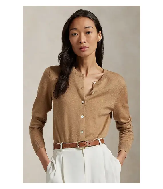 Μάλλινη ζακέτα Polo Ralph Lauren χρώμα: μπεζ, 211961279
