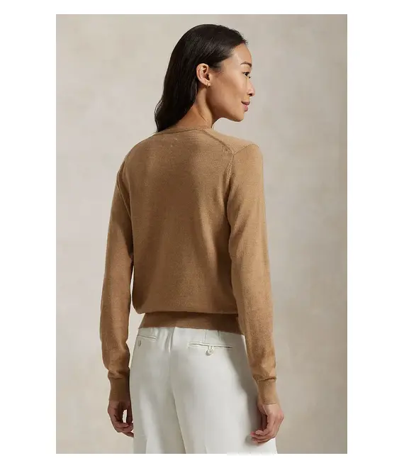 Μάλλινη ζακέτα Polo Ralph Lauren χρώμα: μπεζ, 211961279