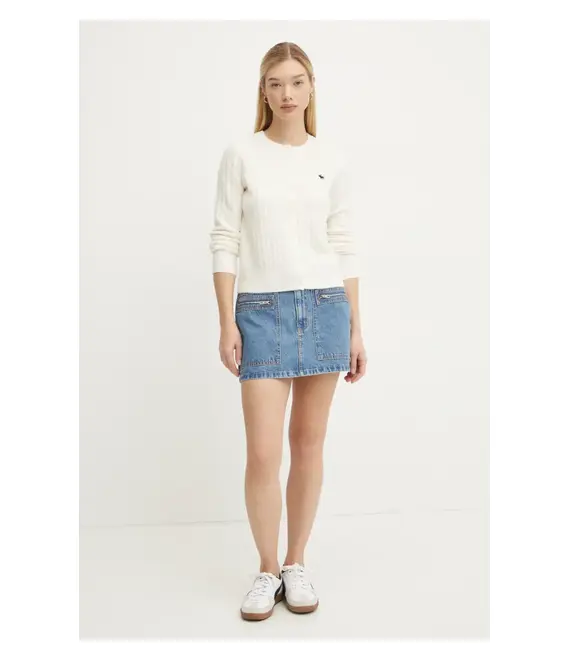 Ζακέτα από μίγμα μαλλιού Abercrombie & Fitch χρώμα: μπεζ, KI150-4294