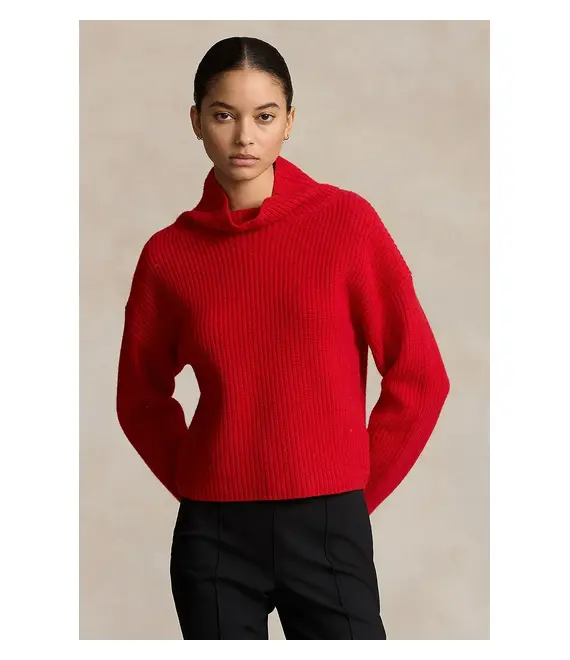 Μάλλινο πουλόβερ Polo Ralph Lauren γυναικείο, χρώμα: κόκκινο, 211910459
