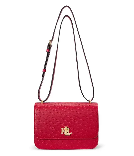 Δερμάτινη τσάντα Lauren Ralph Lauren χρώμα: κόκκινο, 431950822
