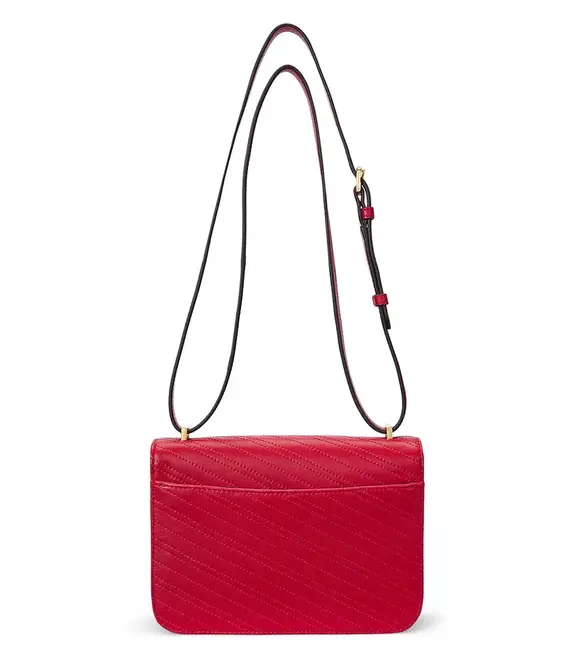 Δερμάτινη τσάντα Lauren Ralph Lauren χρώμα: κόκκινο, 431950822