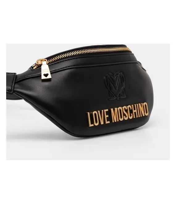 Δερμάτινη τσάντα φάκελος Love Moschino χρώμα: μαύρο, JC4363PP0L