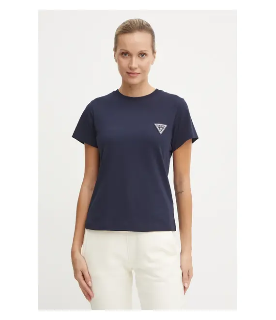 Μπλουζάκι Guess ANN χρώμα: ναυτικό μπλε, V4BI19 J1314