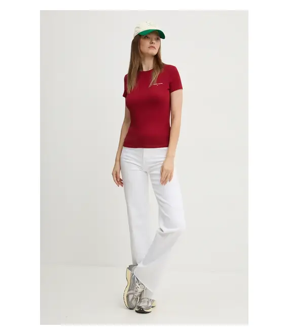 Βαμβακερό μπλουζάκι Tommy Jeans γυναικείο, DW0DW18785