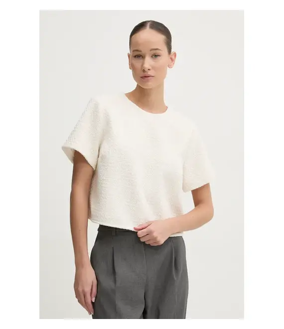 Μπλουζάκι Abercrombie & Fitch χρώμα: μπεζ, KI140-4331