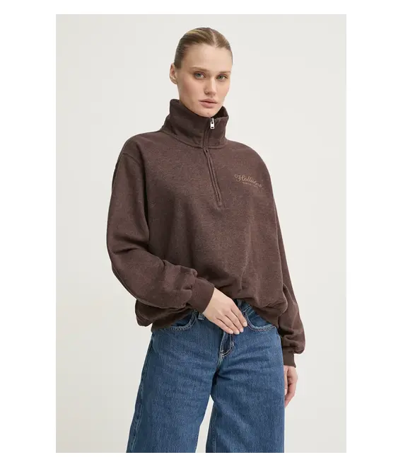 Μπλούζα Hollister Co. χρώμα: καφέ, KI352-4201
