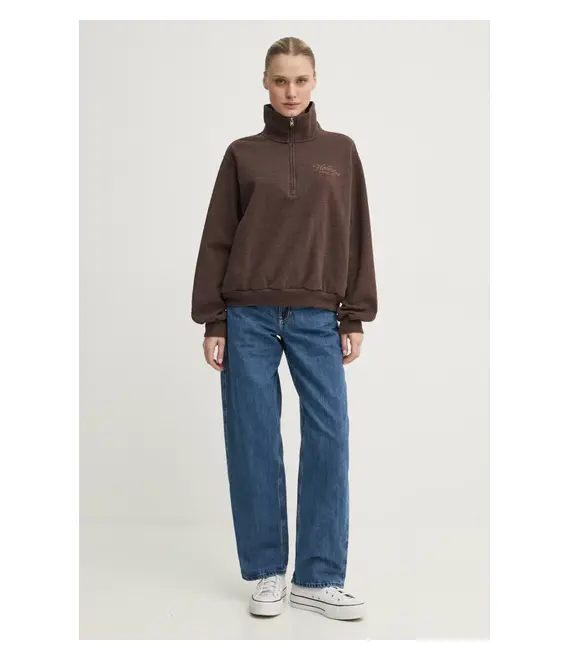 Μπλούζα Hollister Co. χρώμα: καφέ, KI352-4201