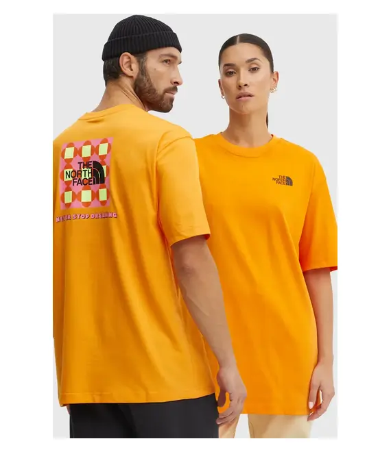 Βαμβακερό μπλουζάκι The North Face TNF x Yinka Ilori χρώμα: πορτοκαλί, NF0A89C91IW1