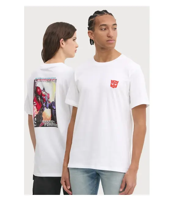 Βαμβακερό μπλουζάκι Converse x Transformers χρώμα: μπεζ, 10027823-A01