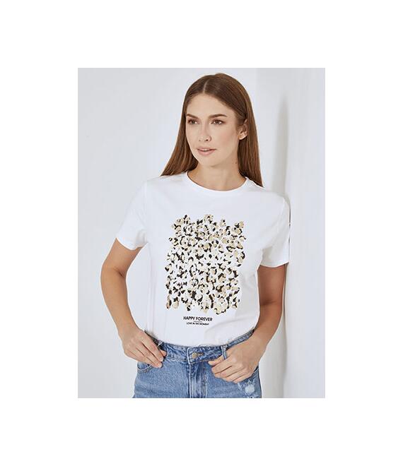 T-shirt με λεοπάρ στάμπα SN7590.4057+1