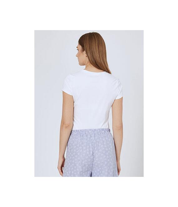 T-shirt με καρδιά glitter και strass SN7958.4069+2