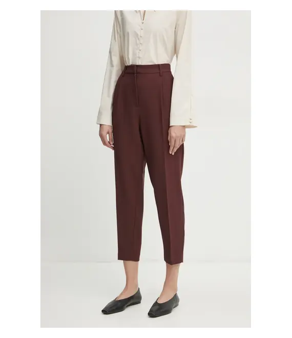Παντελόνι Bruuns Bazaar CindySus Dagny pants χρώμα: καφέ, BBW2393