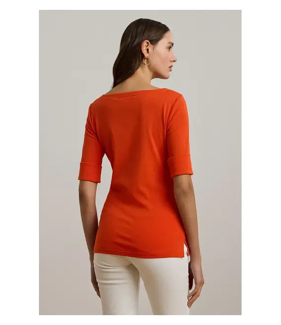 Μπλουζάκι Lauren Ralph Lauren χρώμα: πορτοκαλί, 200654963
