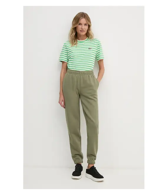 Βαμβακερό μπλουζάκι Lacoste χρώμα: πράσινο