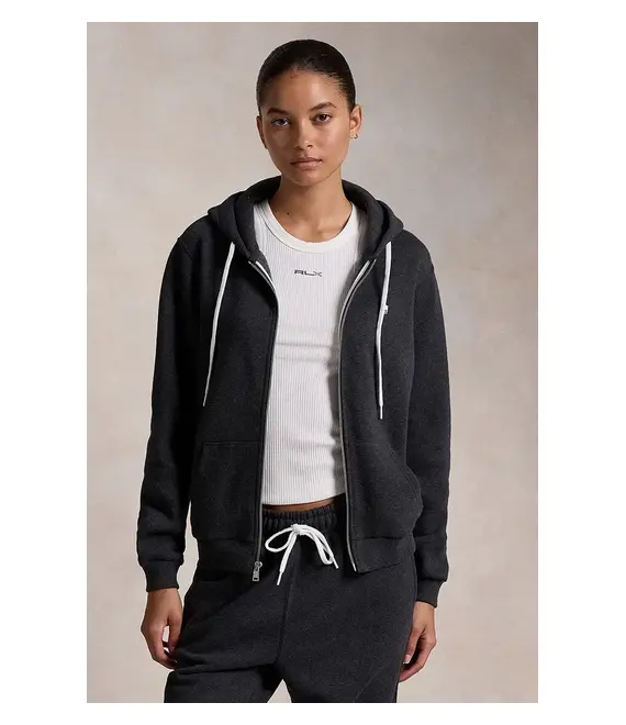 Μπλούζα Polo Ralph Lauren χρώμα: μαύρο, με κουκούλα, 211943008
