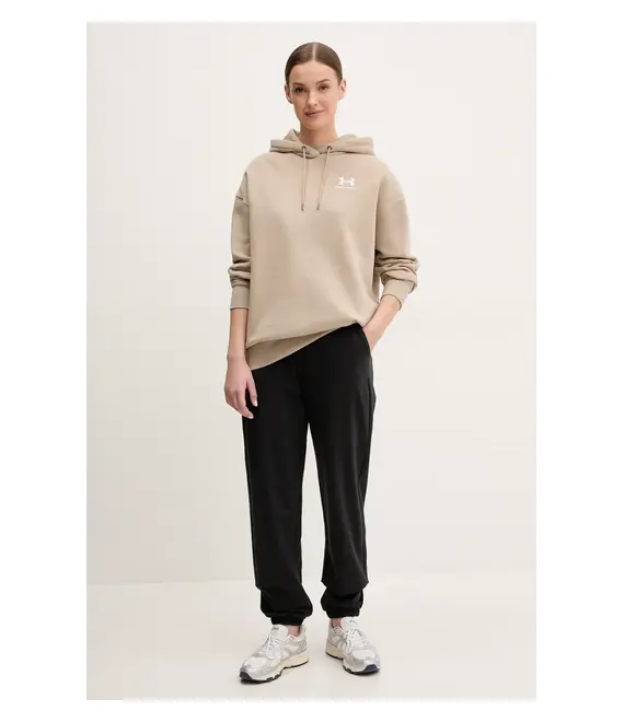 Μπλούζα Under Armour χρώμα: μπεζ, με κουκούλα