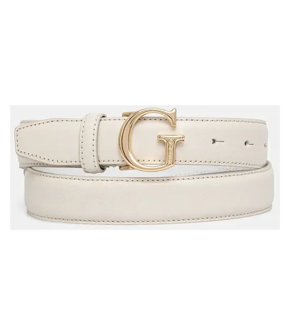 Δερμάτινη ζώνη Guess χρώμα: μπεζ, BW9118 P4230
