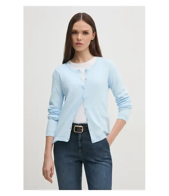 Βαμβακερή ζακέτα United Colors of Benetton χρώμα: μπλε, 1091D5558