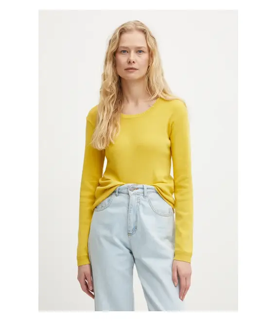 Βαμβακερό πουλόβερ United Colors of Benetton χρώμα: γκρι, 1091D1M08