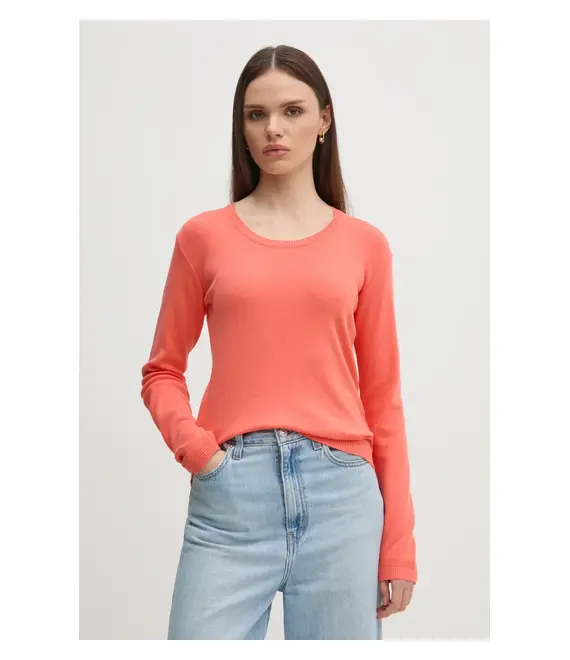Βαμβακερό πουλόβερ United Colors of Benetton χρώμα: γκρι, 1091D1M08