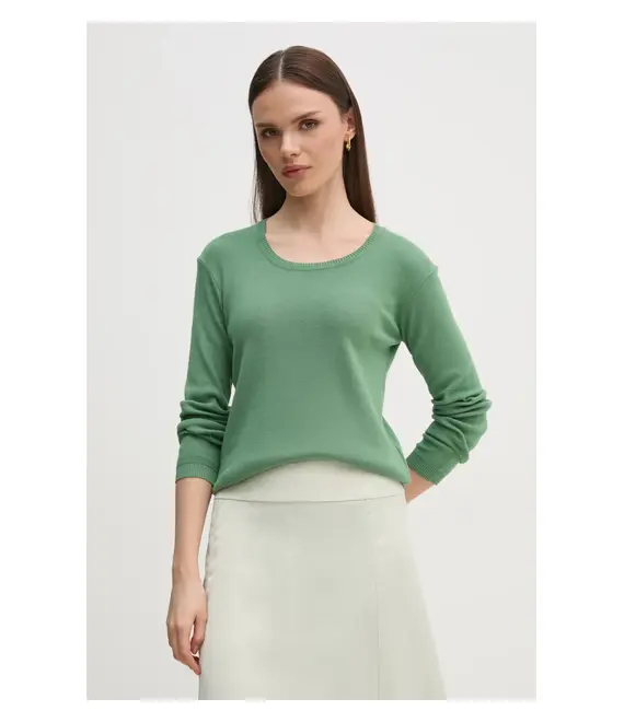 Βαμβακερό πουλόβερ United Colors of Benetton χρώμα: γκρι, 1091D1M08