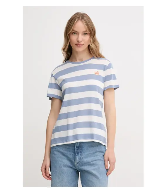 Βαμβακερό μπλουζάκι Pepe Jeans γυναικεία, χρώμα: μπλε