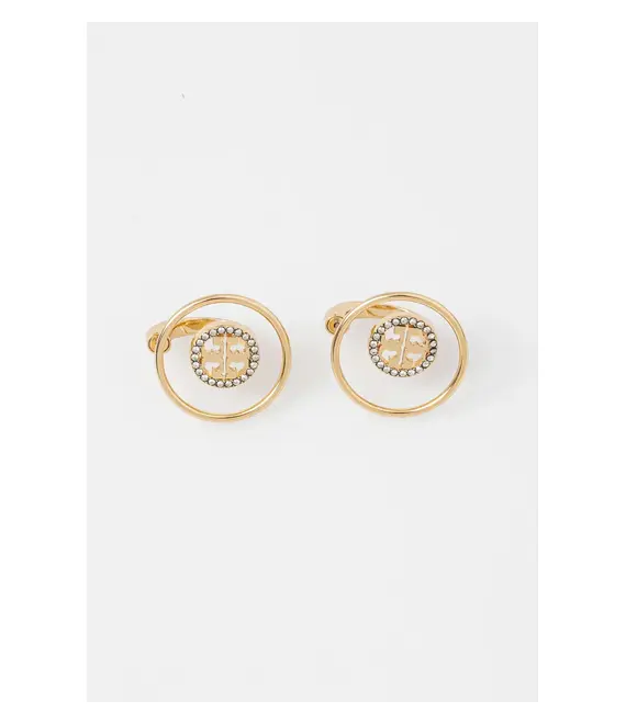 Επιχρυσωμένα σκουλαρίκια Tory Burch Miller Pave 164638-783