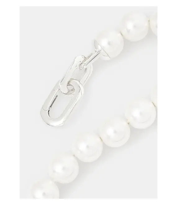 AMBUSH Ασημένιο βραχιόλι Pearl Padlock Bracelet γυναικείο 12115260
