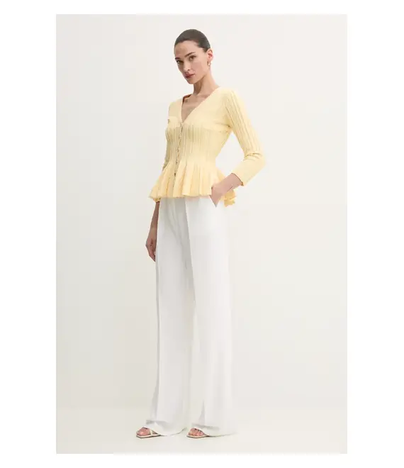 Πλεκτή ζακέτα Elisabetta Franchi χρώμα: κίτρινο, MK50B51E2