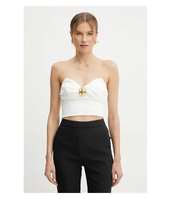 Top Elisabetta Franchi χρώμα: μπεζ, TO01851E2