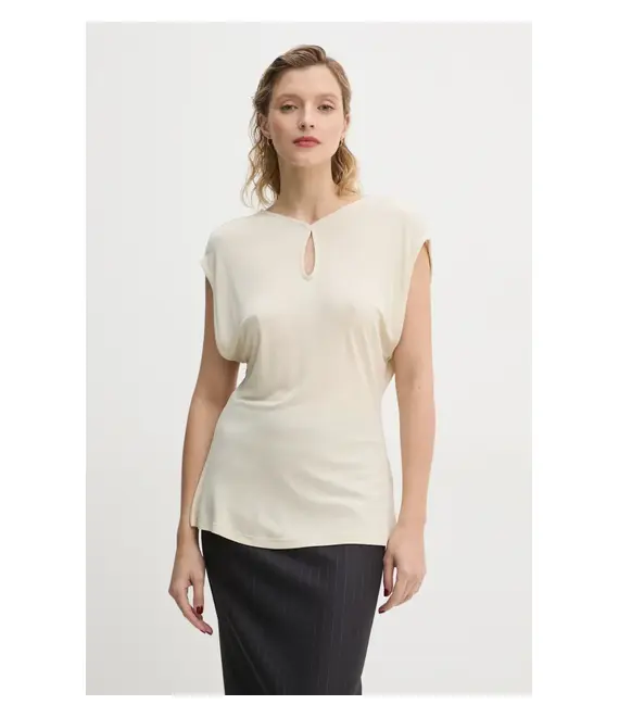 Μπλουζάκι Bruuns Bazaar χρώμα: μπεζ, BBW4214