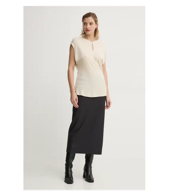 Μπλουζάκι Bruuns Bazaar χρώμα: μπεζ, BBW4214