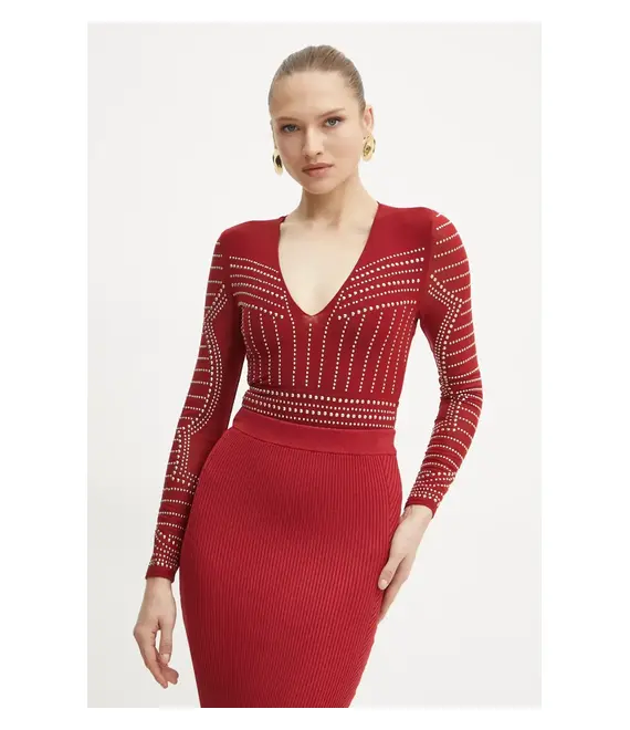 Κορμάκι Marciano Guess KRISTAL χρώμα: μπορντό, 5RGP02 6218A