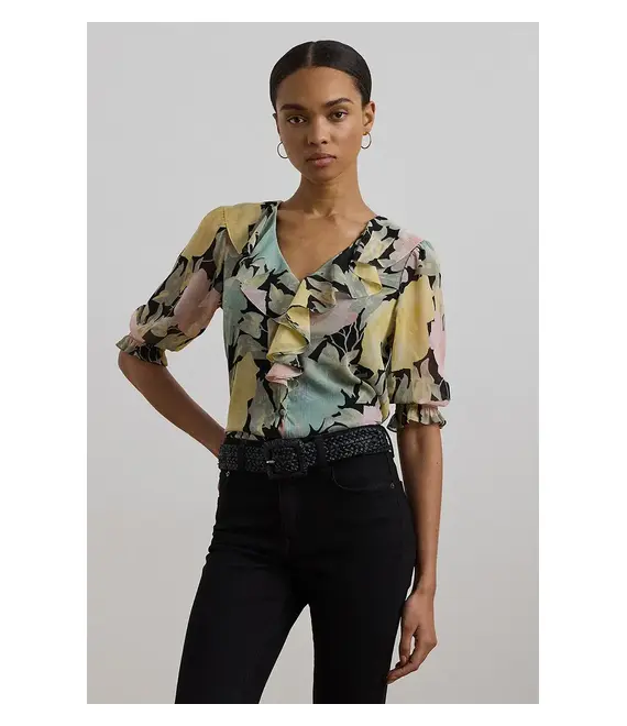 Μπλουζάκι Lauren Ralph Lauren χρώμα: μαύρο, 200968874