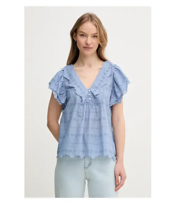 Βαμβακερή μπλούζα Pepe Jeans DAME γυναικεία, χρώμα: μπλε, PL305023