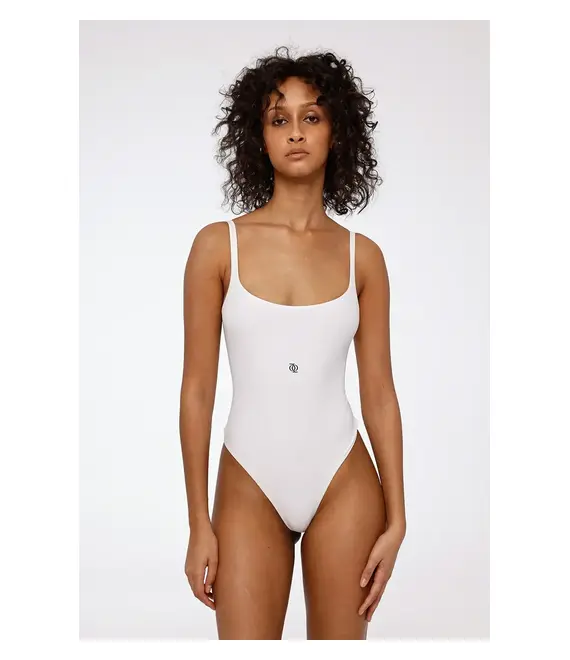 Κορμάκι GOD SAVE QUEENS SQUARE-NECK BODYSUIT χρώμα: άσπρο, GSQ-139-372