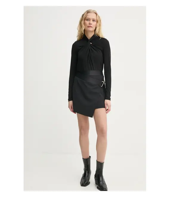 Μπλουζάκι AllSaints MINA χρώμα: μαύρο, W071PB