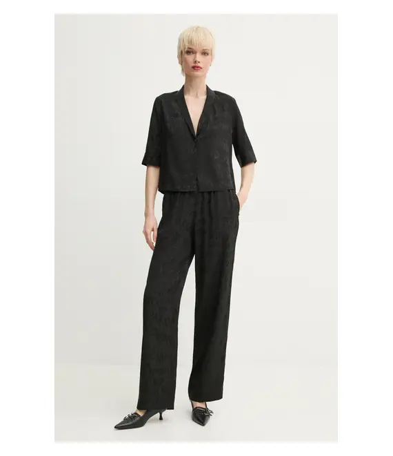 Μεταξωτό πουκάμισο ZADIG&VOLTAIRE χρώμα: μαύρο, WWSH02222