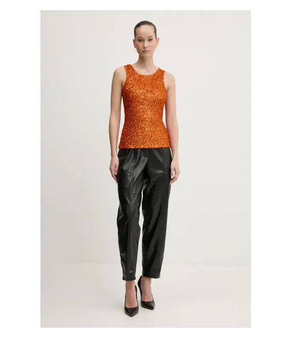 Top Never Fully Dressed Rust Sequin χρώμα: πορτοκαλί, NFDTO1615