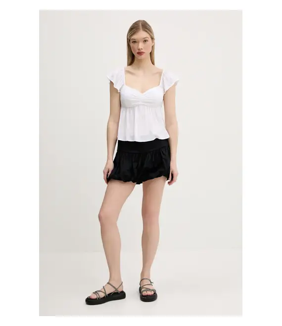 Μπλουζάκι Hollister Co. χρώμα: άσπρο, KI340-5050
