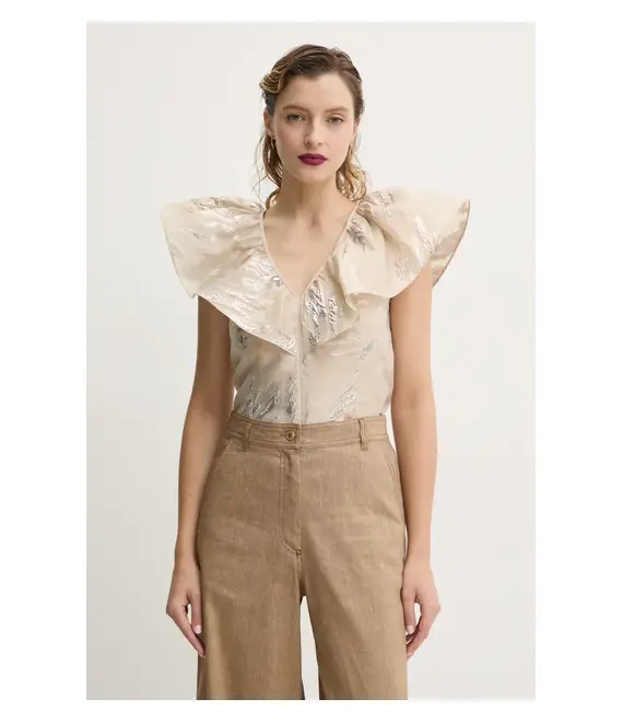 Μπλουζάκι Bruuns Bazaar χρώμα: μπεζ, BBW4450