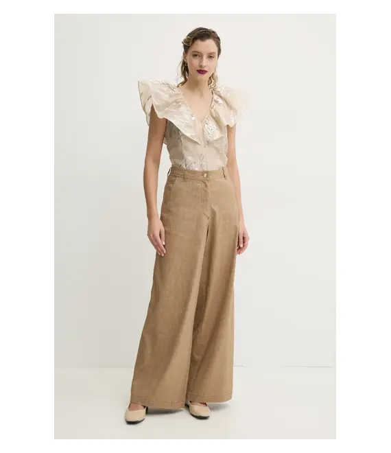 Μπλουζάκι Bruuns Bazaar χρώμα: μπεζ, BBW4450