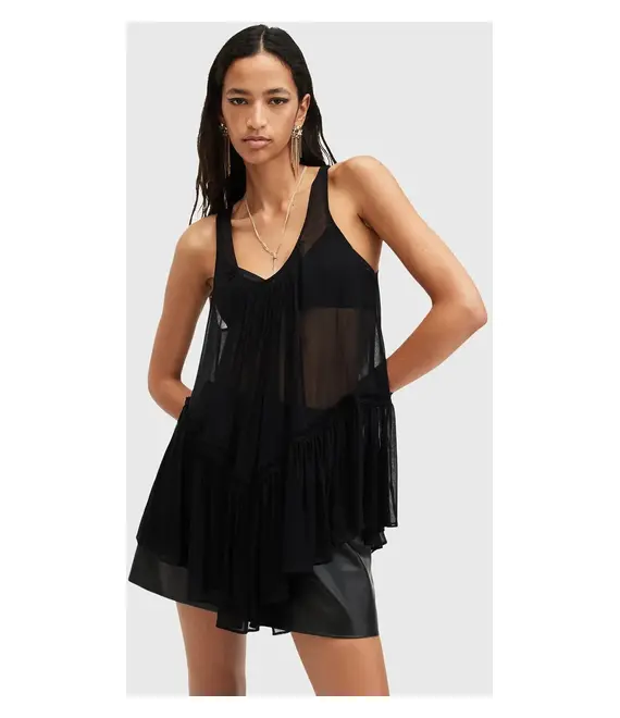 Μπλουζάκι AllSaints RACH χρώμα: μαύρο, W008PB