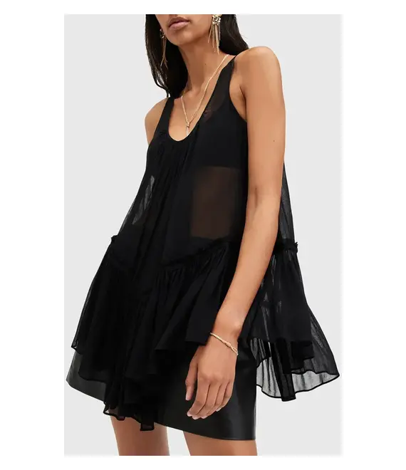 Μπλουζάκι AllSaints RACH χρώμα: μαύρο, W008PB